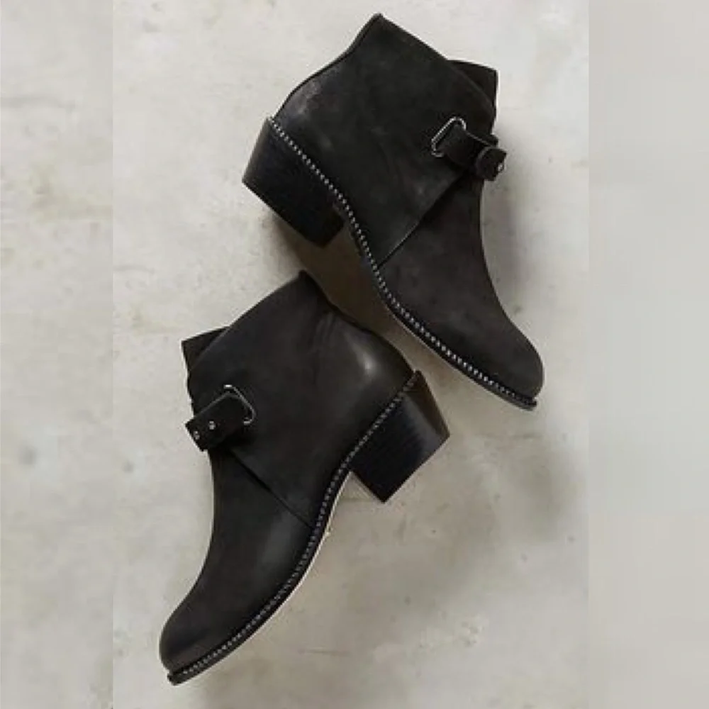 Anthropologie‎ || Cynthia Vincent Buckle Booties Black 10